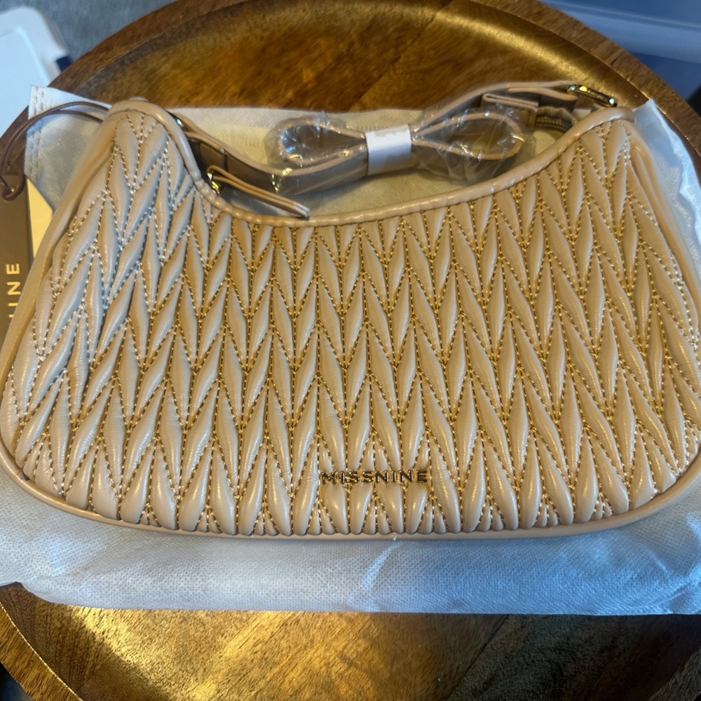 Missnine Apricot Quilted Small Handbag